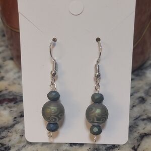 Elegant Green Beaded Earrings